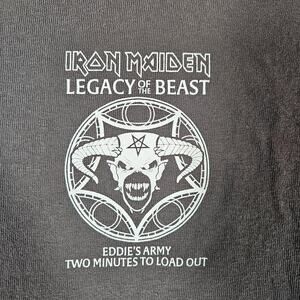 Iron Maiden Legacy Of The Beast Shirt Mens Medium Gray Delta Crew TShirt Graphic